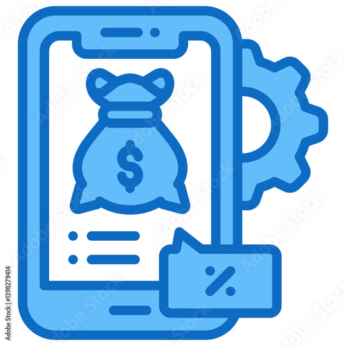 Fintech Icon Business Opportunity and Planning Management Blue Fill Design Vector Concept