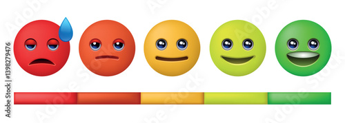 Rating scale or pain scale. Likert scale. Vector clipart isolated on white background.