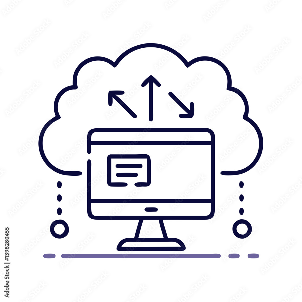 computer cloud icon, computer cloud vector illustration-simple illustration of computer cloud, perfect for computer cloud logos and icons computer cloud icon, computer cloud vector illustration-simple illustration of computer cloud, perfect for computer cloud logos and icons