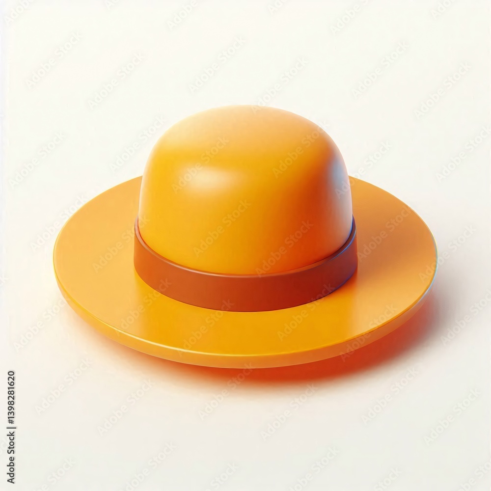 Stylish orange hat with a wide brim, perfect for summer. Stylish orange hat with a wide brim, perfect for summer.