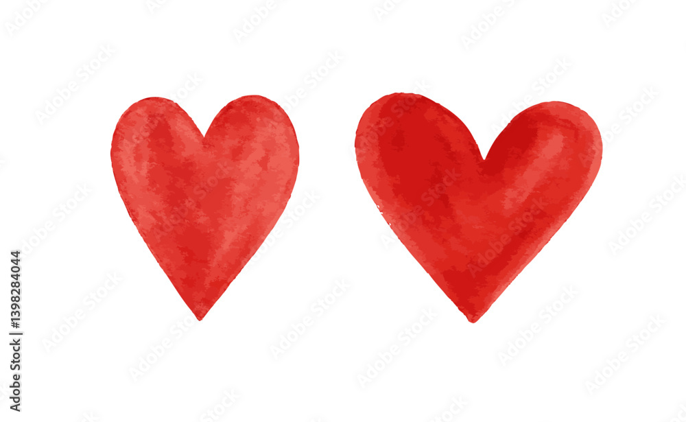 Obraz premium watercolor hearts vector icons. Hand painted water color heart shapes.