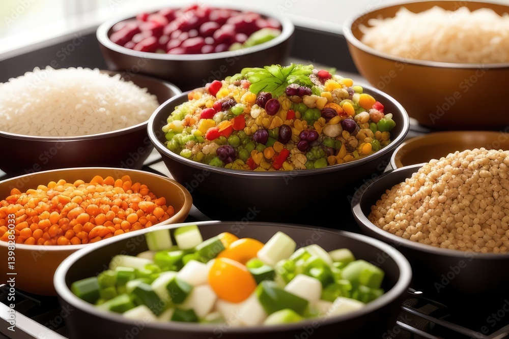 Selection of healthy rich fiber sources vegan food for cooking Selection of healthy rich fiber sources vegan food for cooking