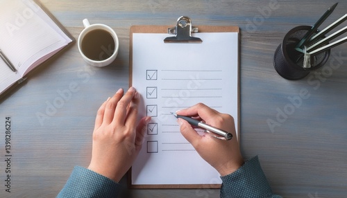 Handwritten checklist