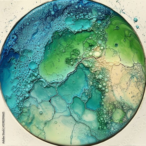 The illustration of Planet Earth in watercolor represents life, nature, foundation, ecology, and international events, and is depicted as a hand-drawn watercolour painting on a white background, used