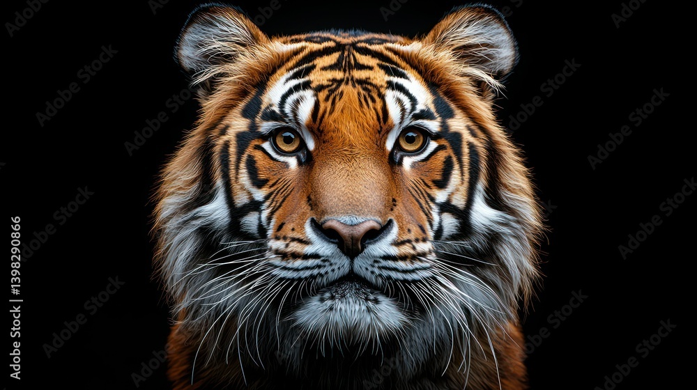 Fototapeta premium Majestic Tiger Portrait: A Striking Close-Up