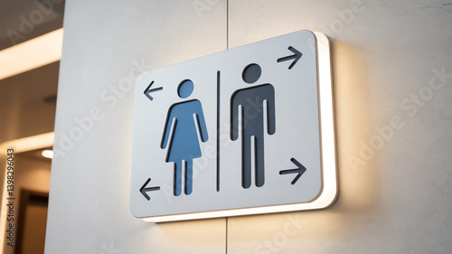 Gender-specific toilet sign on wall