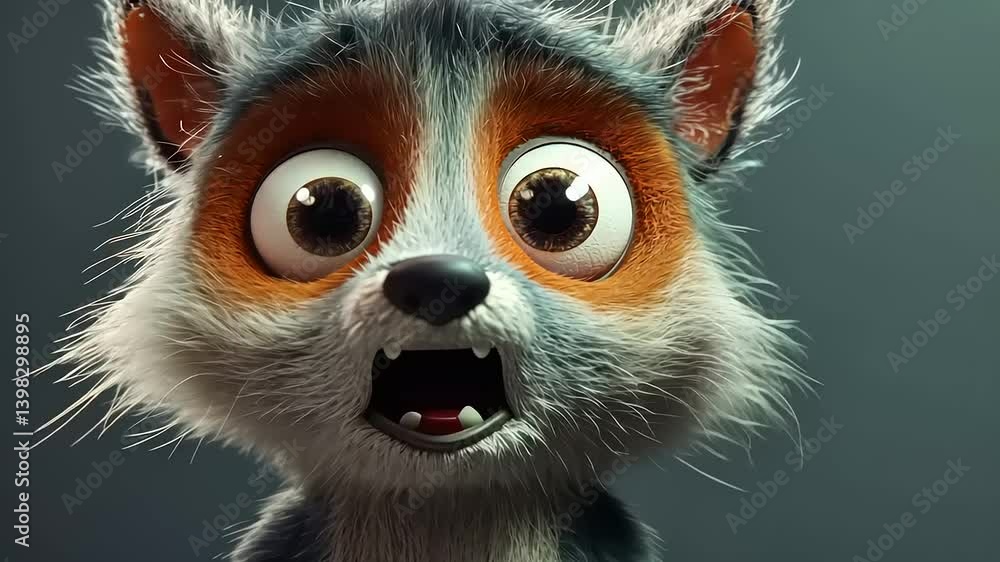 Adorable 3D Render of a Surprised Raccoon Adorable 3D Render of a Surprised Raccoon