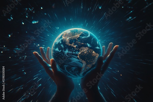 God revamping the deteriorated and unhealthy earth, rebuilding it into a fresh and thriving new world, reflecting the concept of healing the earth