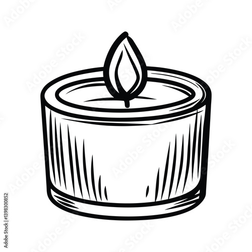 Candle for meditation icon silhouette vector with white background