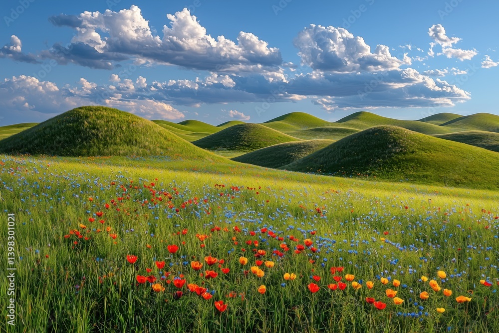 peaceful grass field blue sky landscape peaceful grass field blue sky landscape