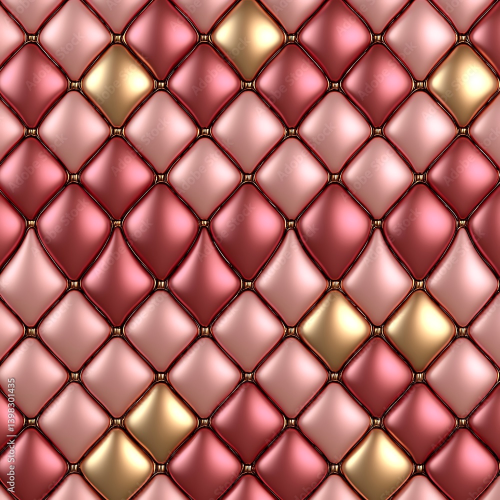 Obraz premium Luxurious Rose Gold Champagne Diamond Patterned Upholstery Texture