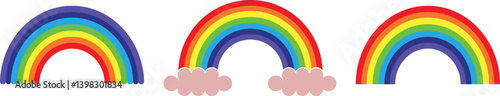 A set of seven colors rainbow vector illustration graphics design.