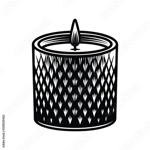 Candle with wick visible icon silhouette vector with white background