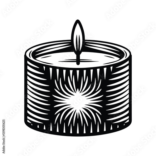 Candle with wick visible icon silhouette vector with white background