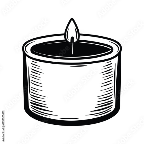 Candle with wick visible icon silhouette vector with white background