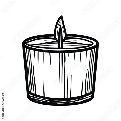 Candle with wick visible icon silhouette vector with white background