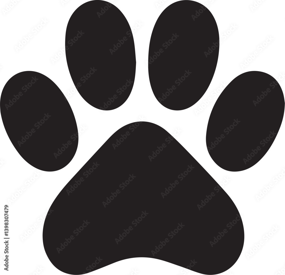 Dog paw print vector illustration