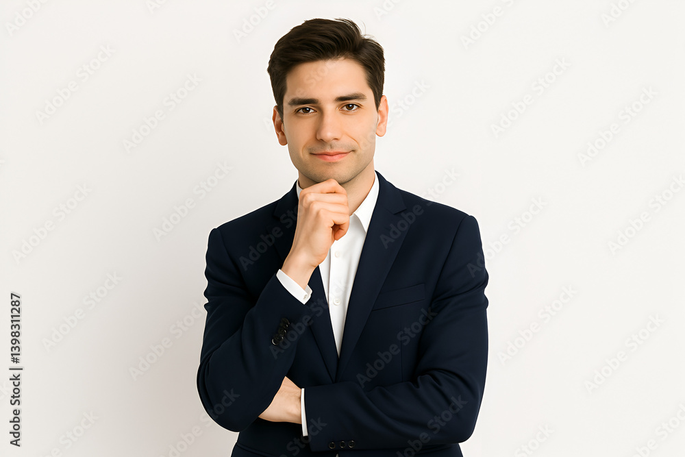 Young Modern Professional in Smart Casual Blazer – Clean White Studio Portrait Young Modern Professional in Smart Casual Blazer – Clean White Studio Portrait