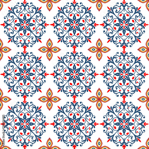 vector seamless pattern with geometric shapes