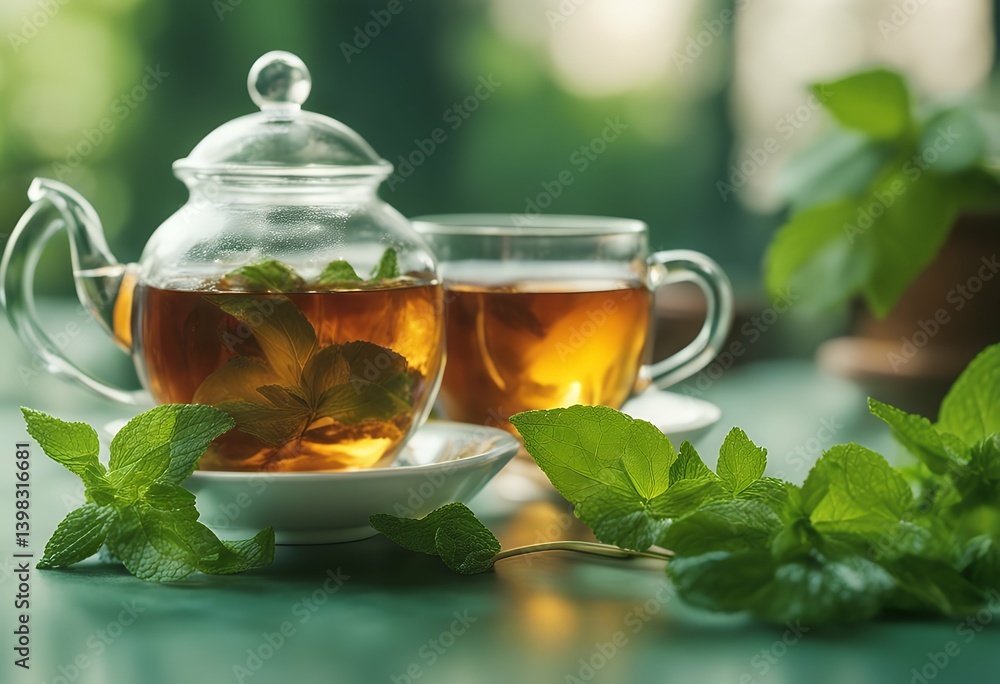 green aromatic background leafs glass cup mint teapot tea blurred wooden teacup fresh breakfast glasses morning drink tasty table transparent aroma freshness food closeup mug hot afternoon beverage green aromatic background leafs glass cup mint teapot tea blurred wooden teacup fresh breakfast glasses morning drink tasty table transparent aroma freshness food closeup mug hot afternoon beverage
