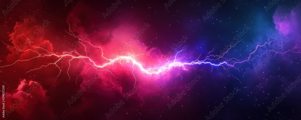 Distribution Limited Overload Design. Abstract lightning in vibrant colors against a cosmic background. Distribution Limited Overload Design. Abstract lightning in vibrant colors against a cosmic background.