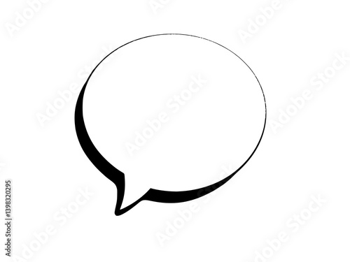 Simple speech bubble icon with a black border on a white background.