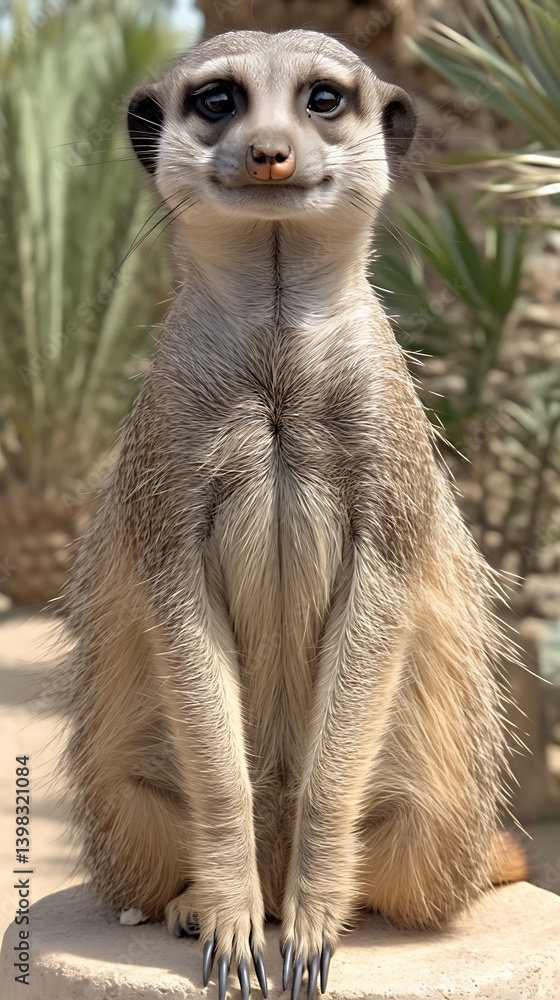 Fototapeta premium Meerkat Portrait in Oasis