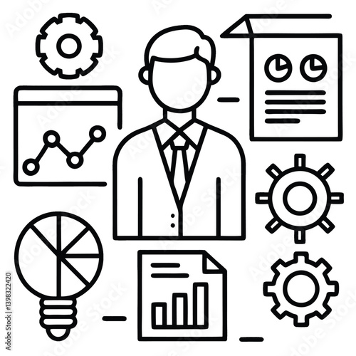 set of business icons, business icons set , vector 