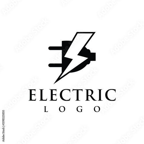 electrical design logo with electrical plug elements