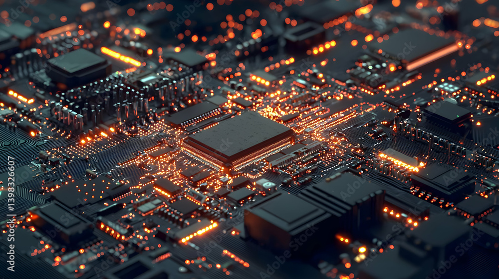 Abstract Illuminated Circuit Board Abstract Illuminated Circuit Board