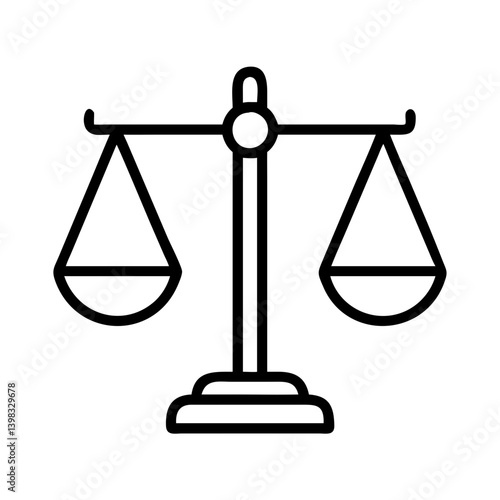 Scales of justice law legal balance symbol icon vector illustration for court and lawyer use