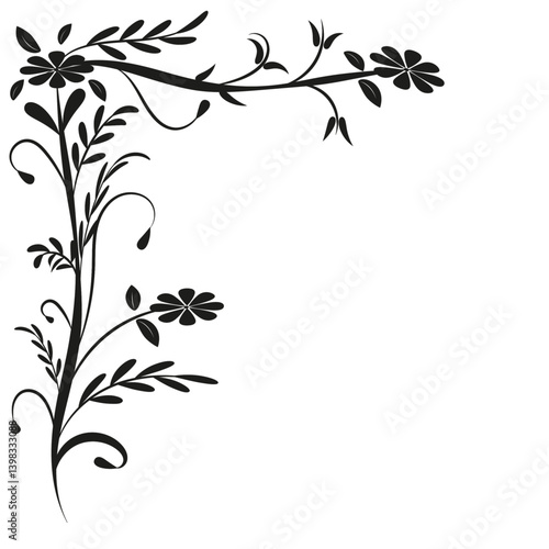 Arabesco vintage lateral floral decorativo