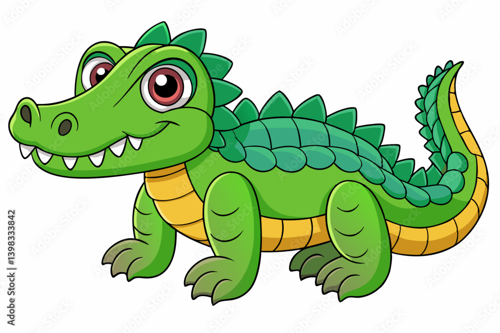 Fototapeta premium A cute Crocodile vector art in illustration on a white Background 