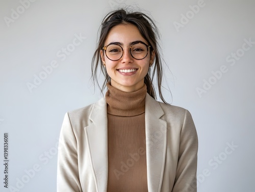 Obraz na płótnie Young Startup Founder with Glasses and a Confident Smile w salonie