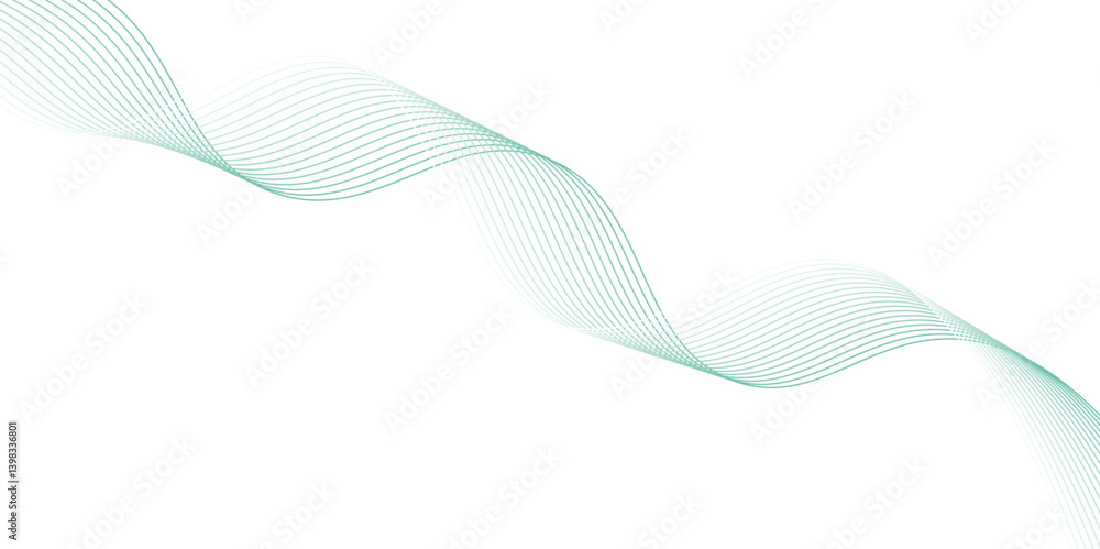 Abstract white background with sky blue. Abstract  blue wave light effect in perspective vector illustration. Magic luminous azure glow design element on dark background,