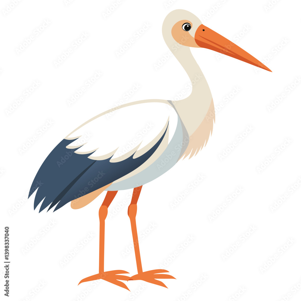 Fototapeta premium Stork isolated on white background 