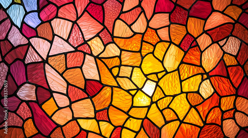 Obraz na płótnie Colorful Stained Glass Mosaic Pattern w salonie