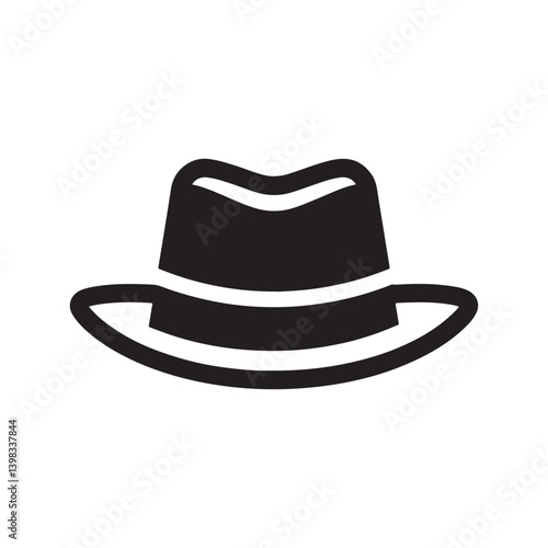 cowboy hat silhouette. Vector illustration on white background.