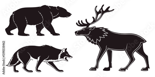 Photography silhouette of a wild animals