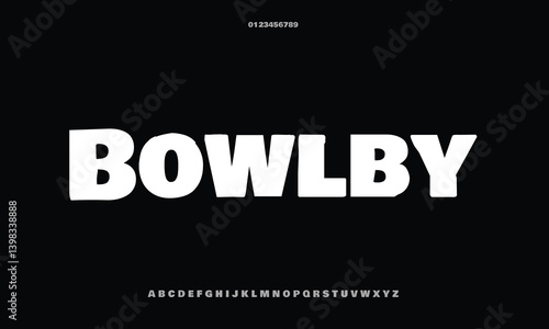 Bowlby One SC Regular vector font alphabet with numbers