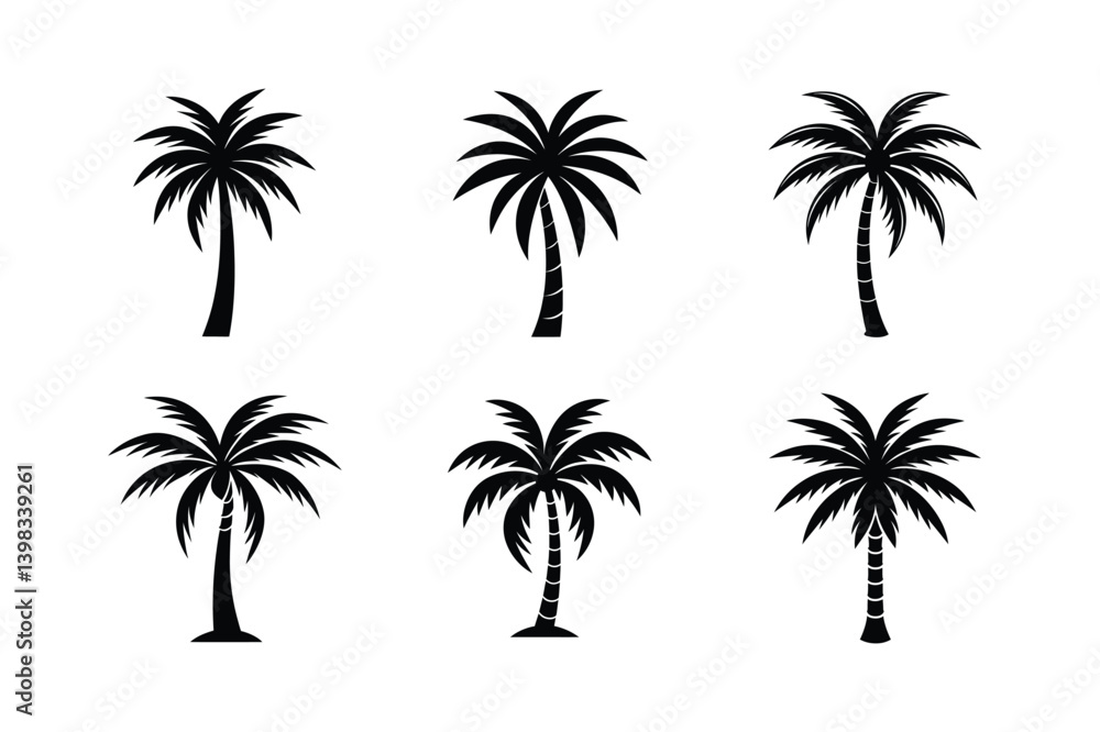 palm tree icon vector art silhouette palm tree icon vector art silhouette