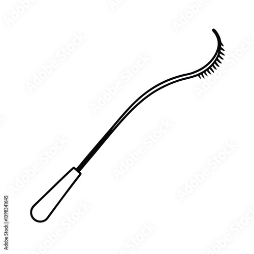 Periodontal Instrument Scaler For Dental Hygiene And Dental Care Thin Line Illustration
