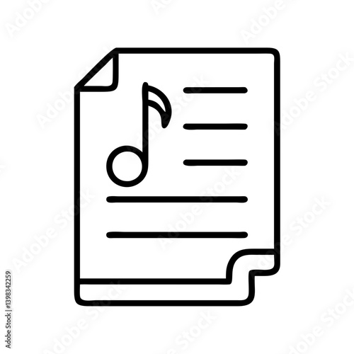 Download sheet music icon vector illustration for musical notes and song composition design resource
