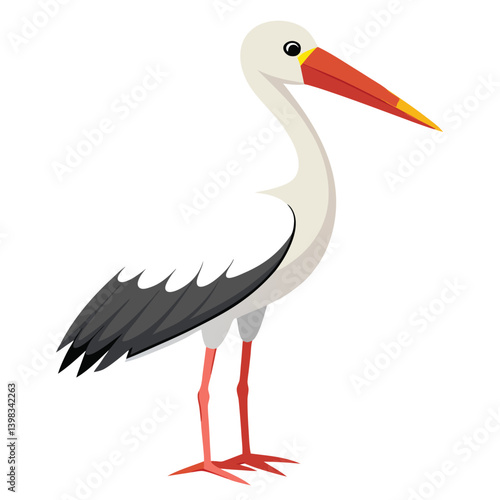 Stork isolated on white background 