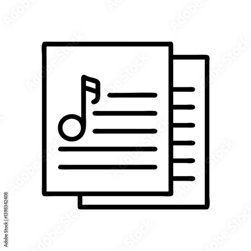 Download sheet music icon vector illustration for musical notes and songs performance and practice