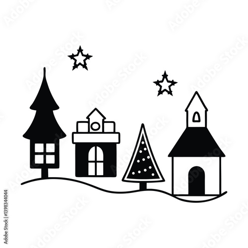 Christmas Village Decoration Set