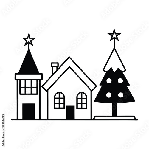 Christmas Village Decoration Set