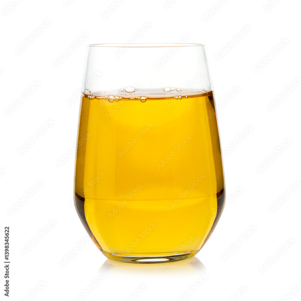 Fresh apple juice isolated on a transparent background