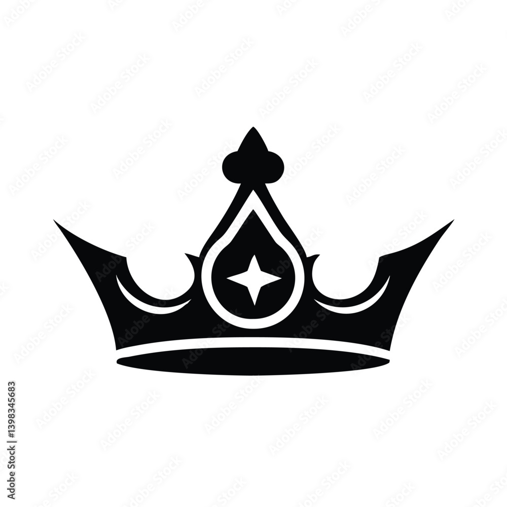 Fototapeta premium Crown icon in simple style isolated