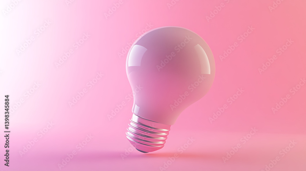 Pink lightbulb symbolizing idea and inspiration minimalist design concept background. Pink lightbulb symbolizing idea and inspiration minimalist design concept background.